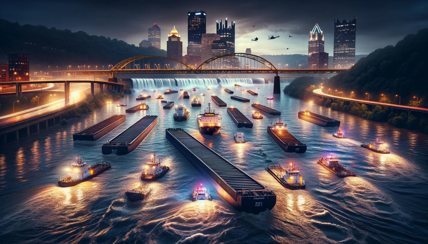 Breaking News: 26 Barges (!) Set Adrift on the Ohio River, Prompting Emergency Bridge Closures and Dam Damage